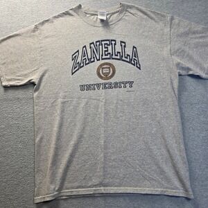 Gildan Zanella University T-Shirt Mens Large Gray Short Sleeve Graphic Tee L